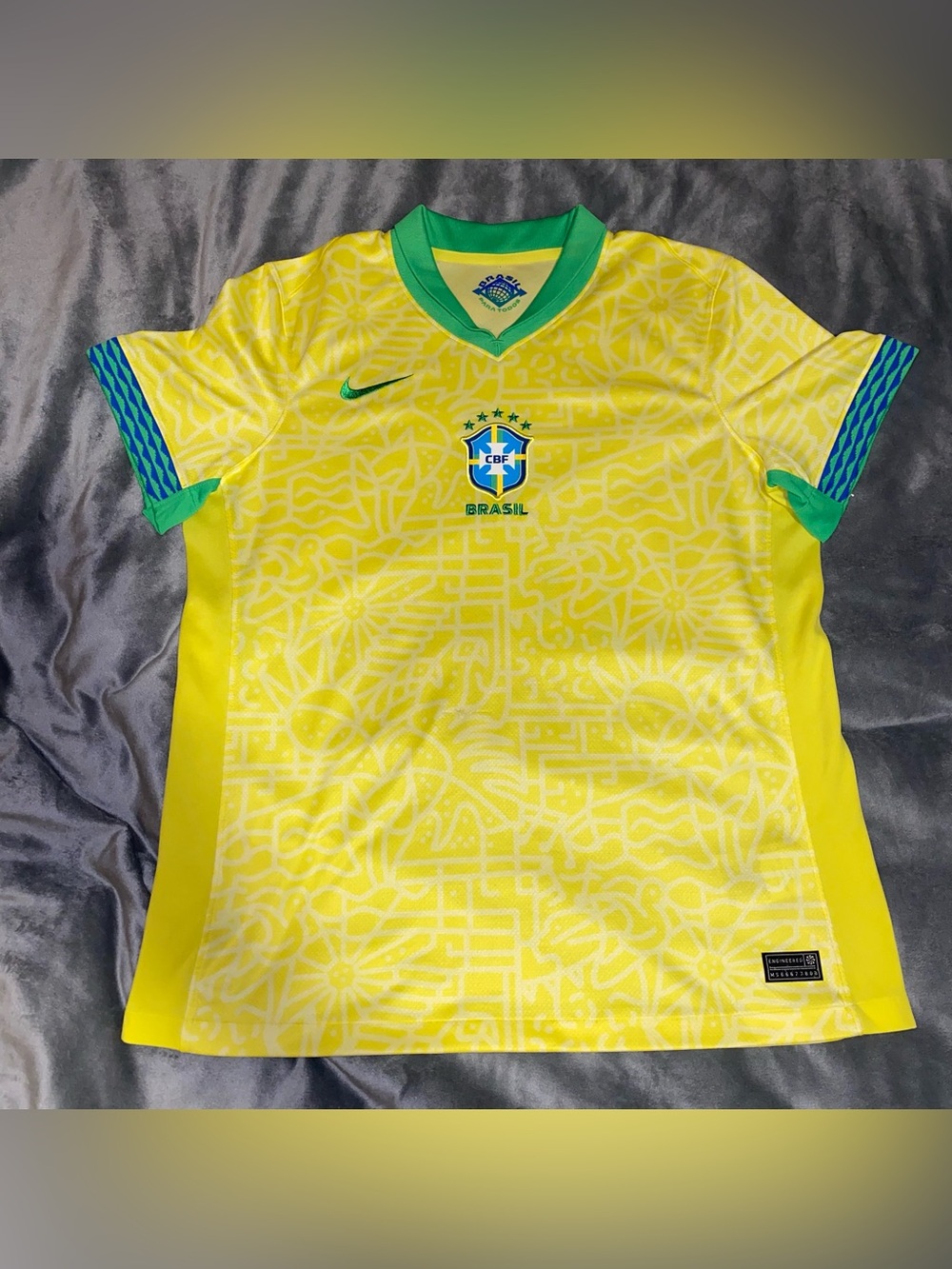 Nike Brazil 2024 Home Jersey Yellow CBF Stadium Home Large